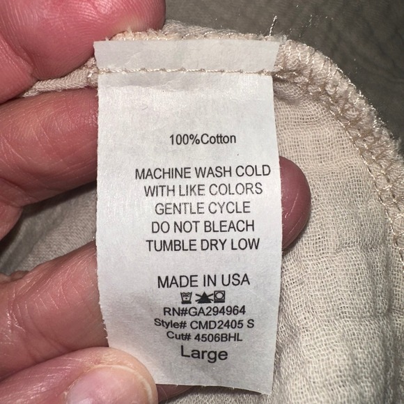 HELLO MIZ Gauze Maxi Dress Tie‎ Shoulder Beach Vacation Casual Beige L - Picture 5 of 5